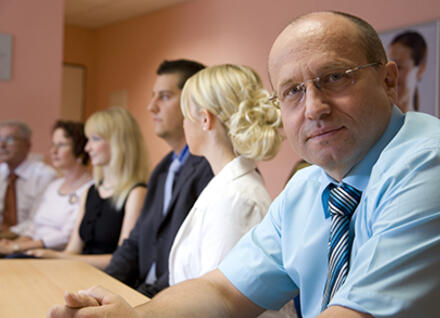 town officials at a meeting