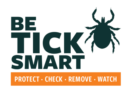 Be Tick Smart Logo- link to health department website