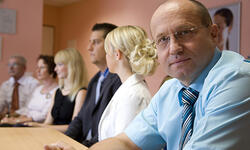 town officials at a meeting