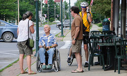 street conversation in Bristol, VT street conversation in Bristol, VT