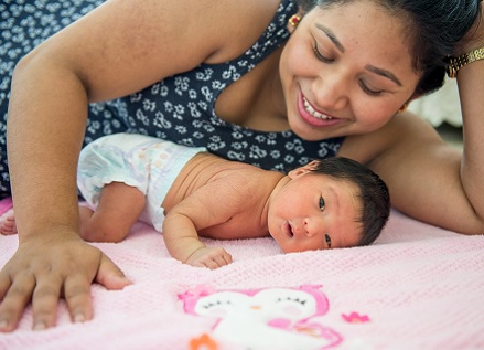 woman and infant