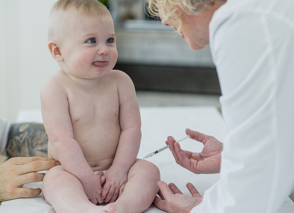 baby getting vaccinated