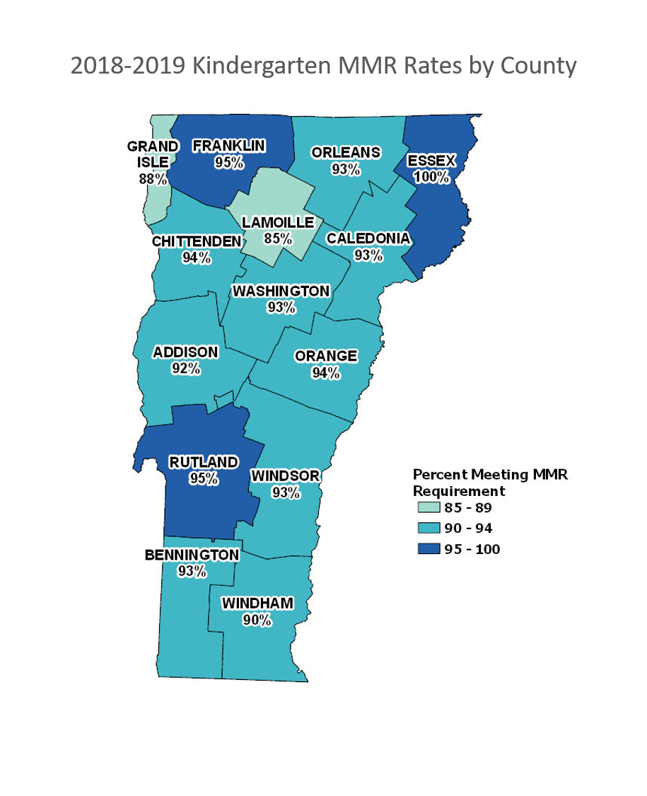 2018-2019 Kindergarten MMR Immunization Rates 2018-2019 Kindergarten MMR Immunization Rates
