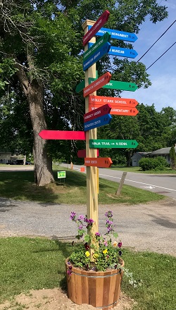 many trail signs many trail signs