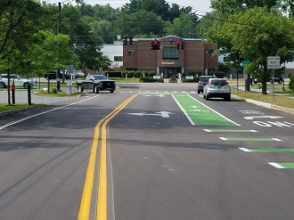 street with bike lane and sidewalk
