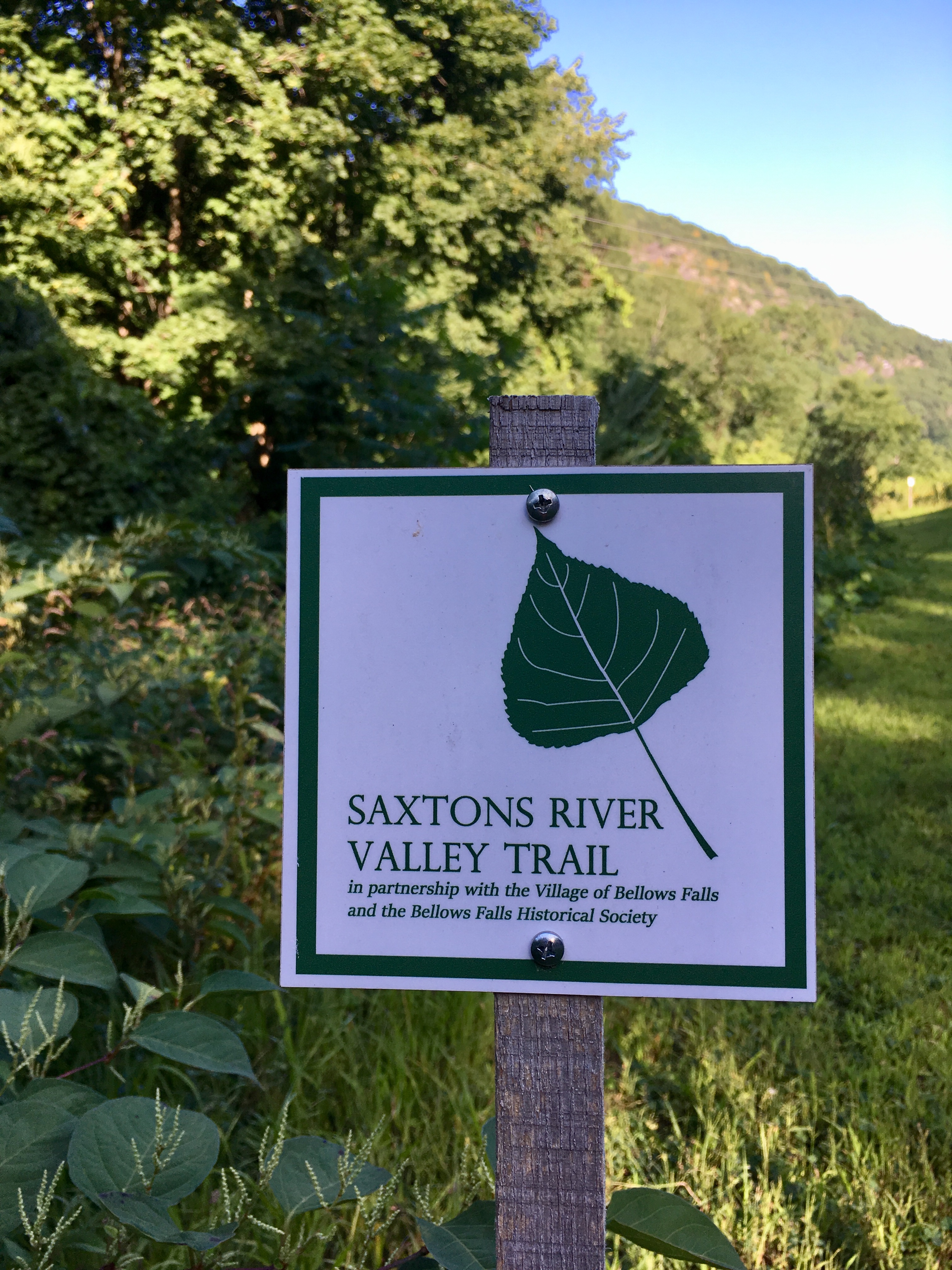 Saxtons River Valley trail sign