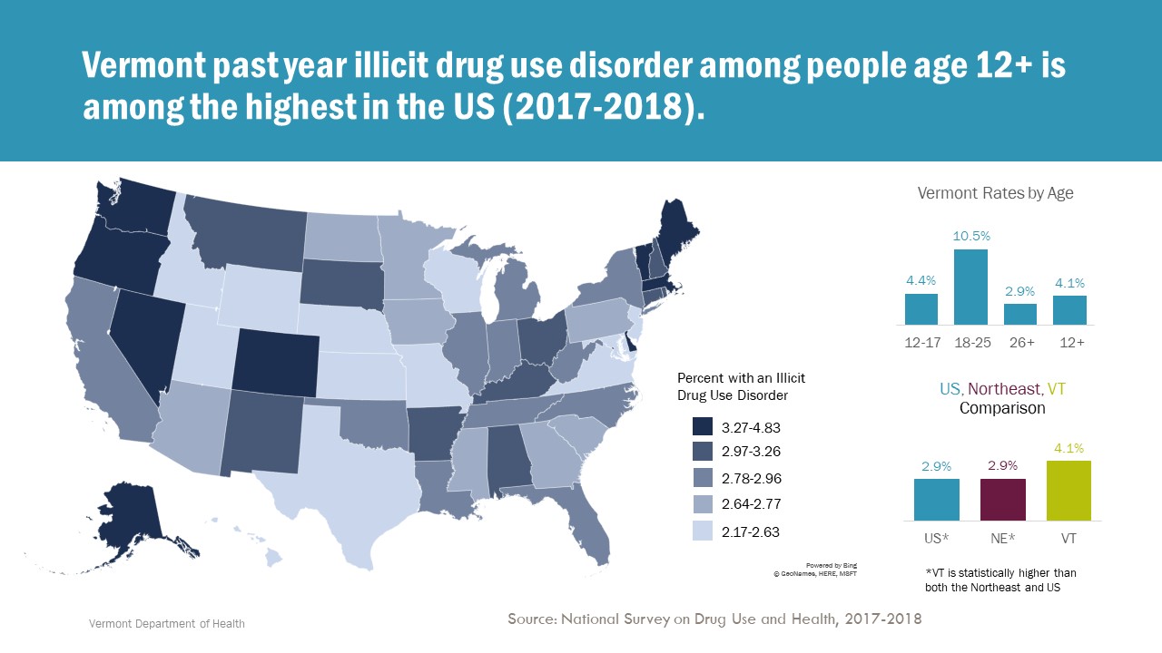 National Survey on Drug Use and Health 2017-2018 Illicit Drug Use Disorder Map
