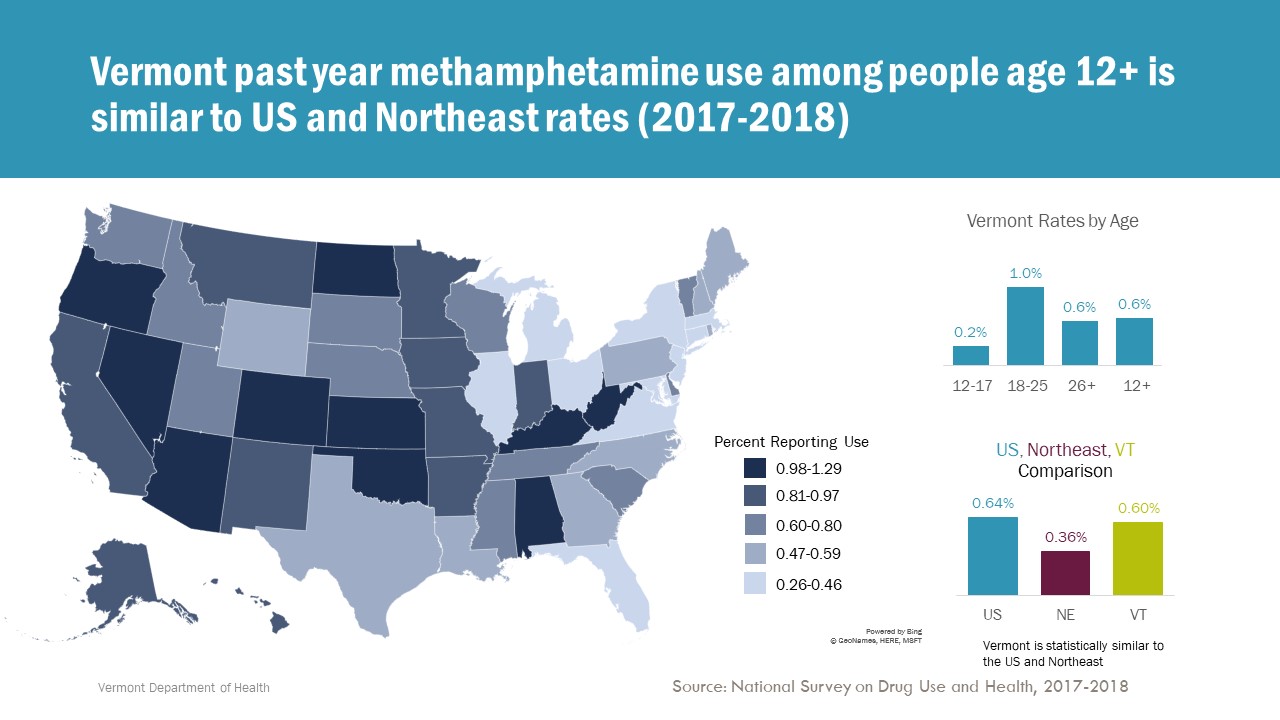 National Survey on Drug Use and Health 2017-2018 Methamphetamine Use Map