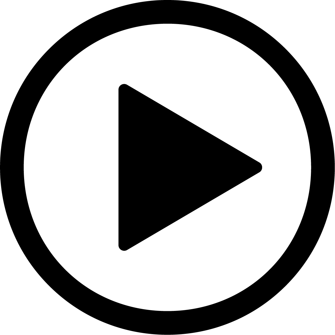 arrow to indicate video play within circle