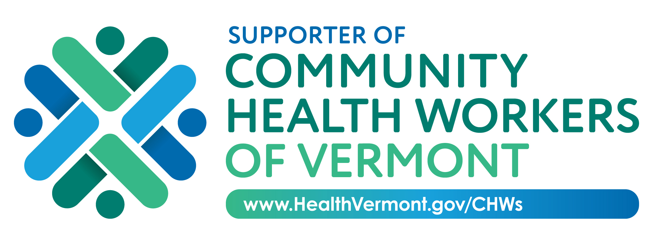 Web badge that reads "Supporter of Community Health Workers of Vermont"