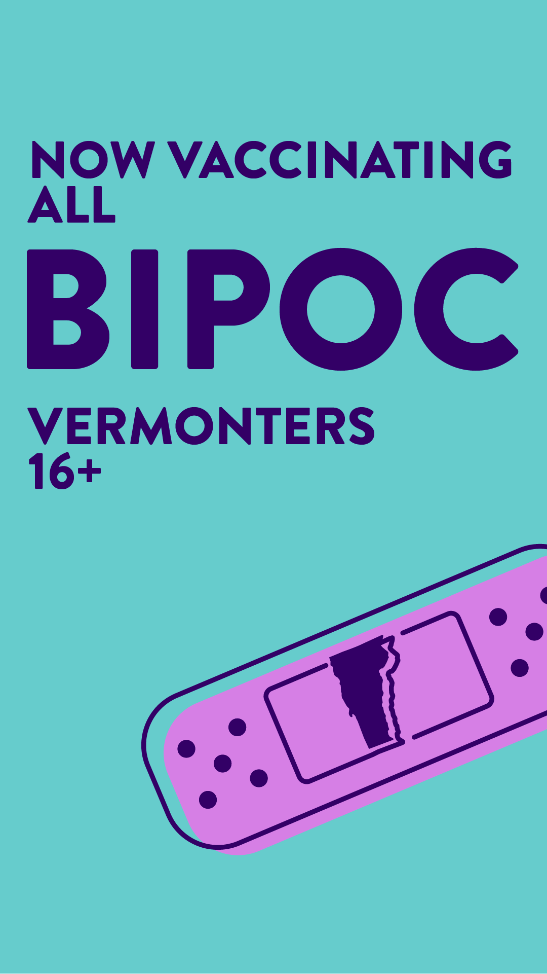 Now vaccinating all BIPOC Vermonters 16+