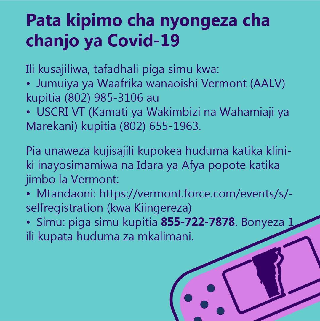 Register for the COVID-19 Booster Shot (Swahili)