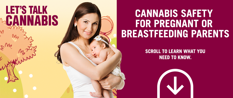 Let's Talk Cannabis banner woman with baby