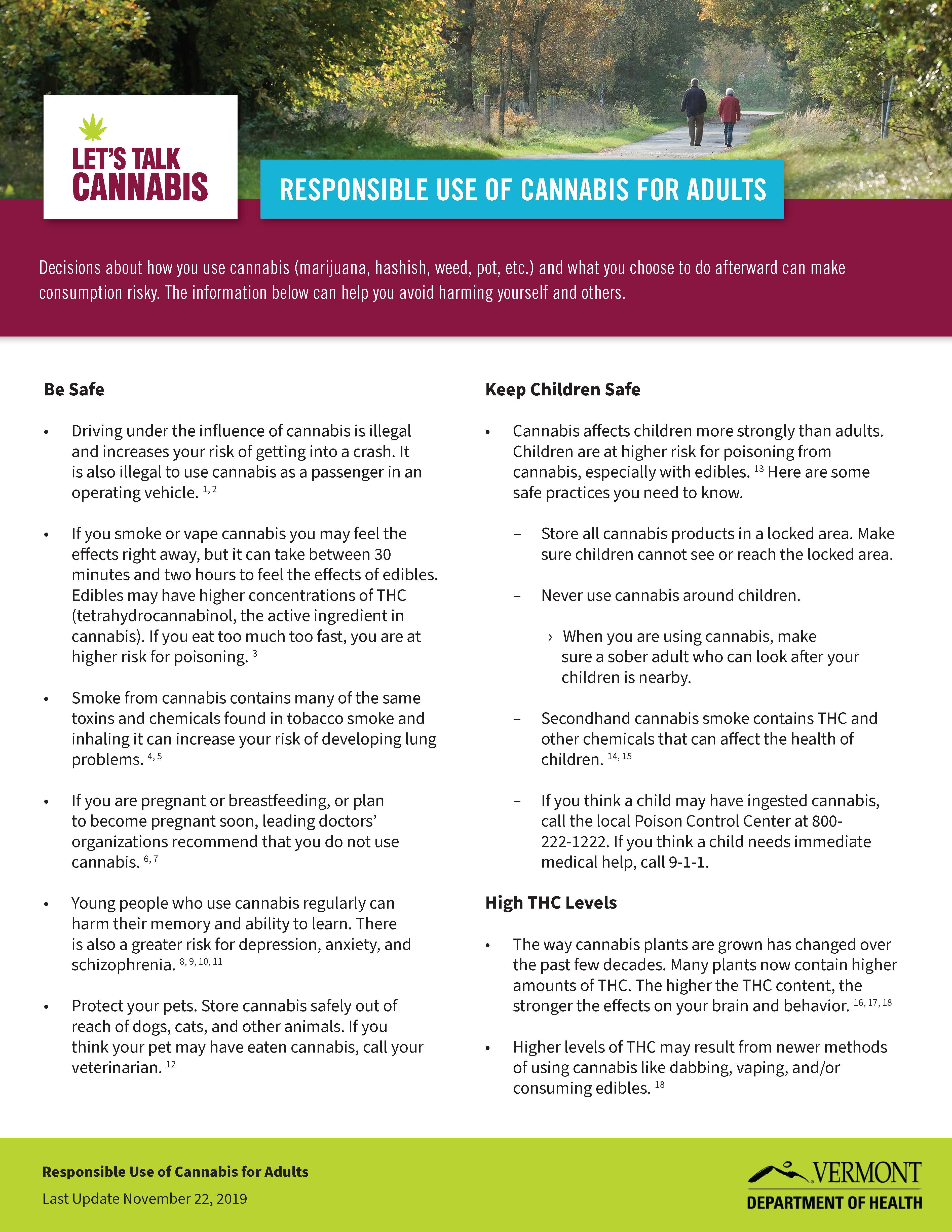 Let's Talk Cannabis adult fact sheet