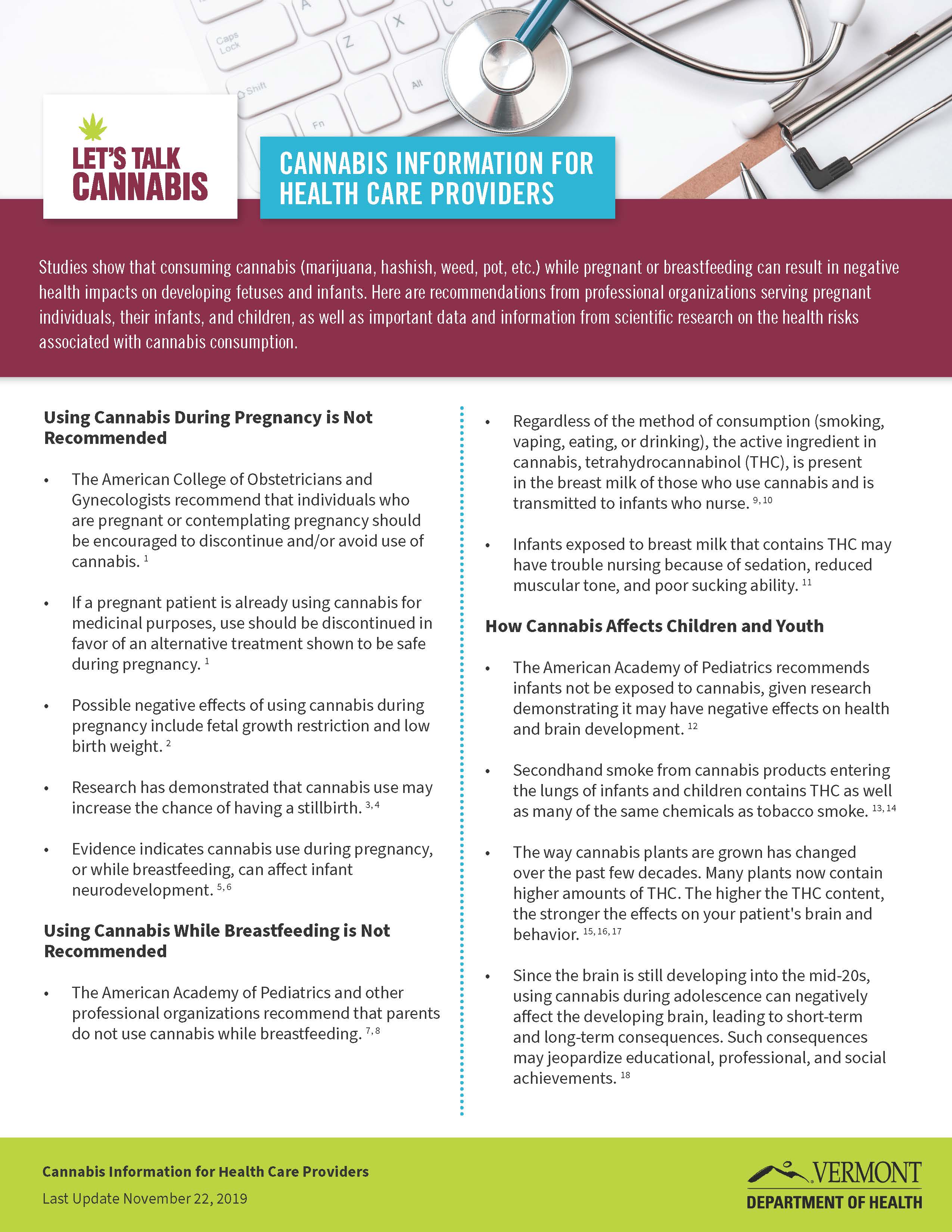 Let's Talk Cannabis health care providers fact sheet
