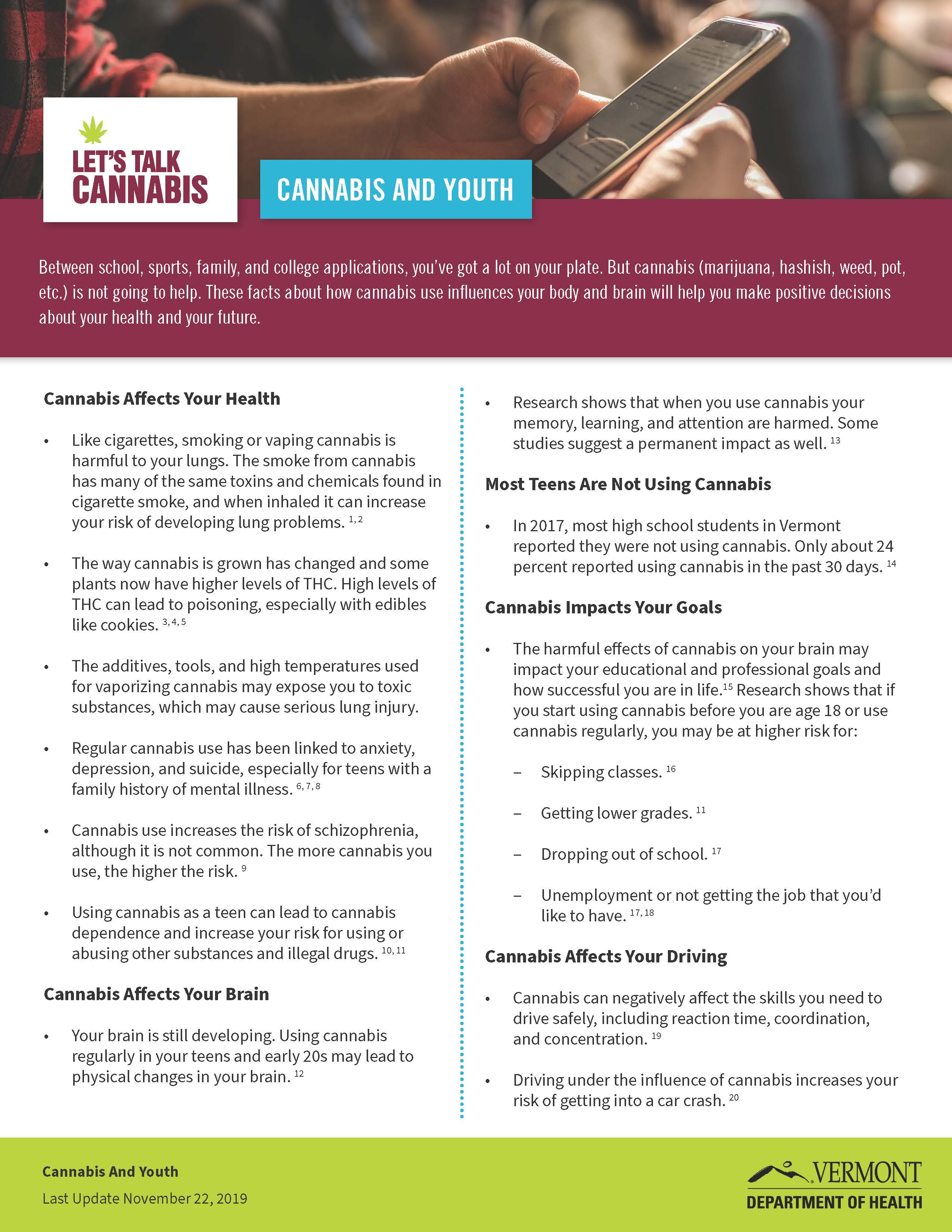 Let's Talk Cannabis youth fact sheet