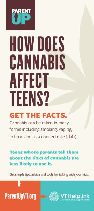 Parent up cannabis and youth rack card