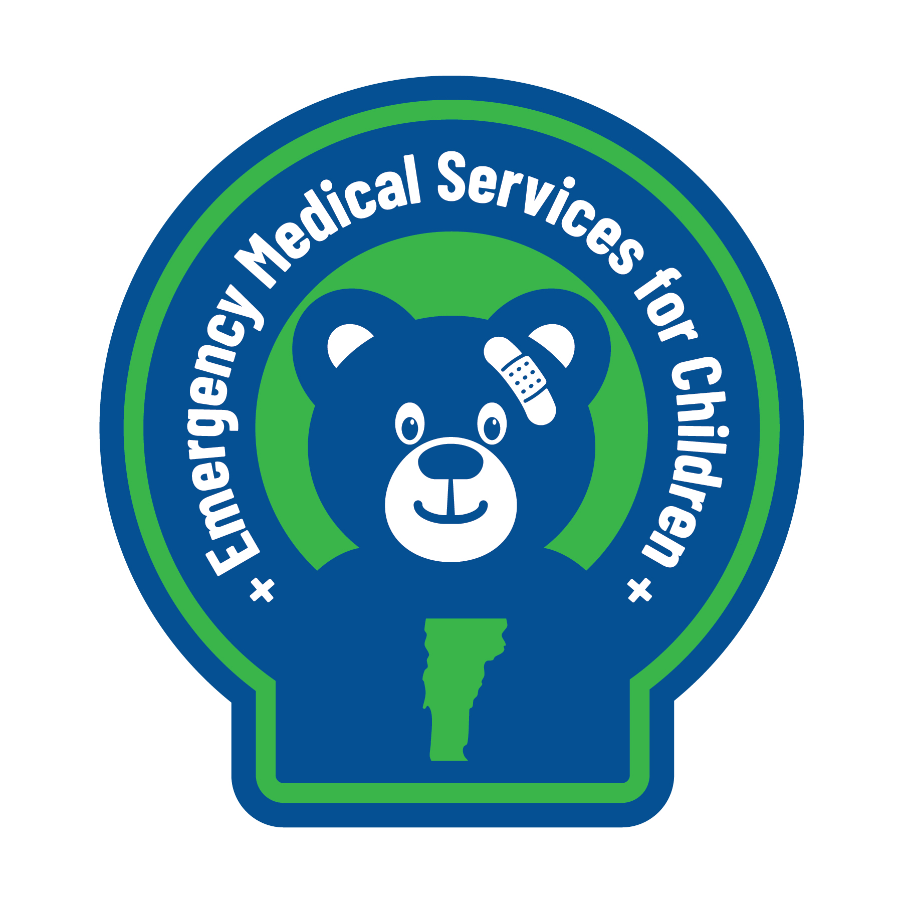 Emergency Medical Services for Children logo- a blue bear with a bandage on head