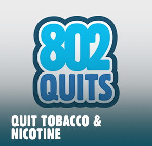 The program logo of 802Quits, Vermont's program to help adults quit nicotine and tobacco