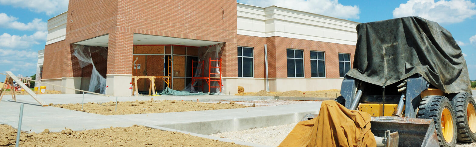 construction site with skid loader