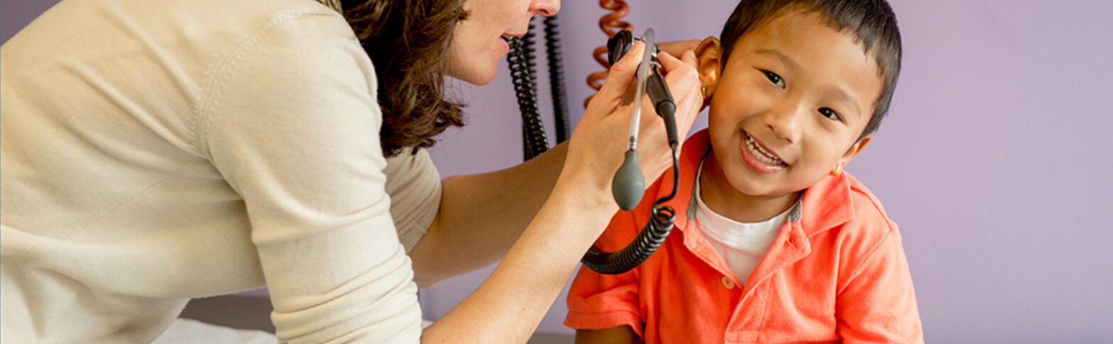 child getting ear exam