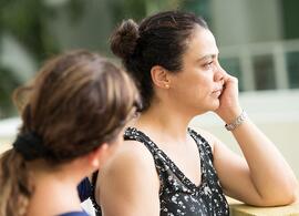 woman looking thoughtful
