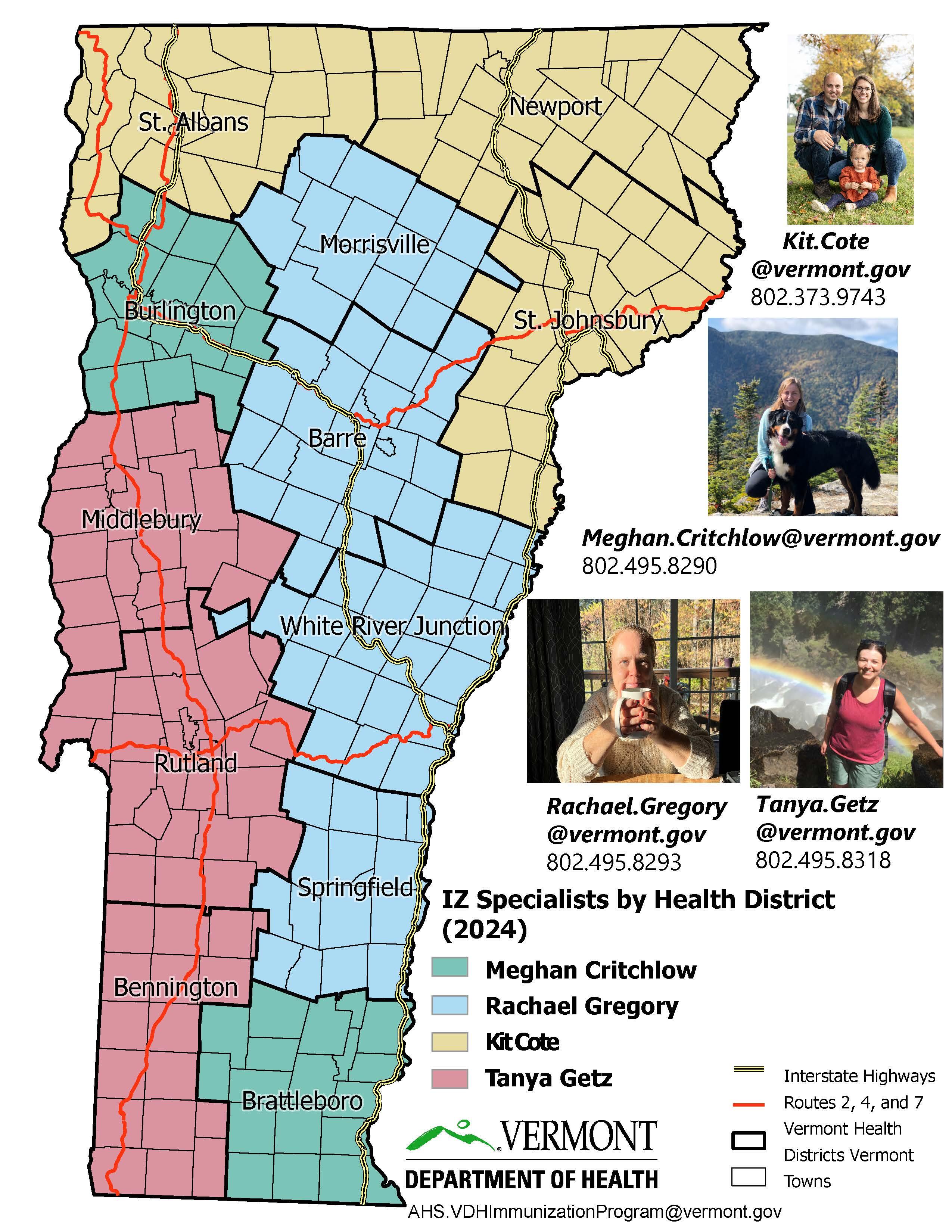 IZ Specialists by Health District