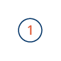 A blue circle with the number 1 inside.