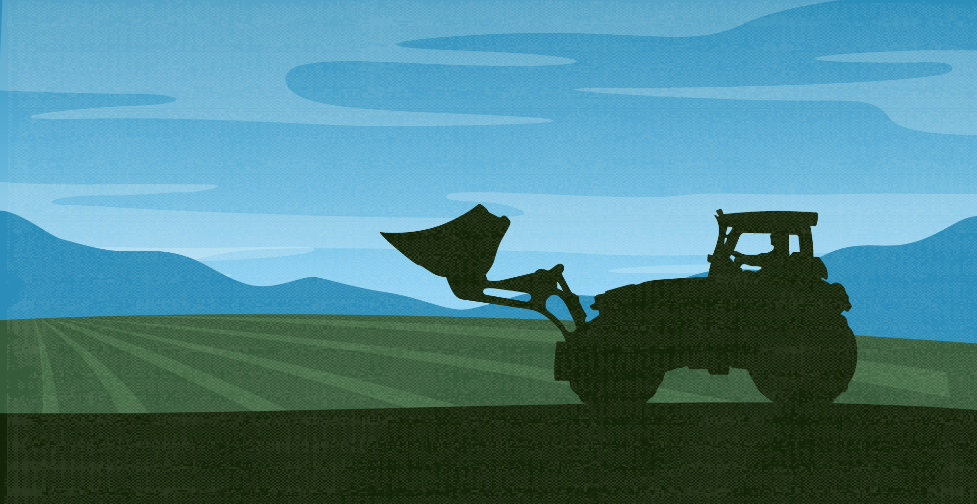 Tractor driving along a field. 