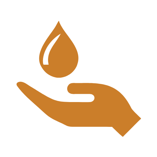 gold hand and water droplet