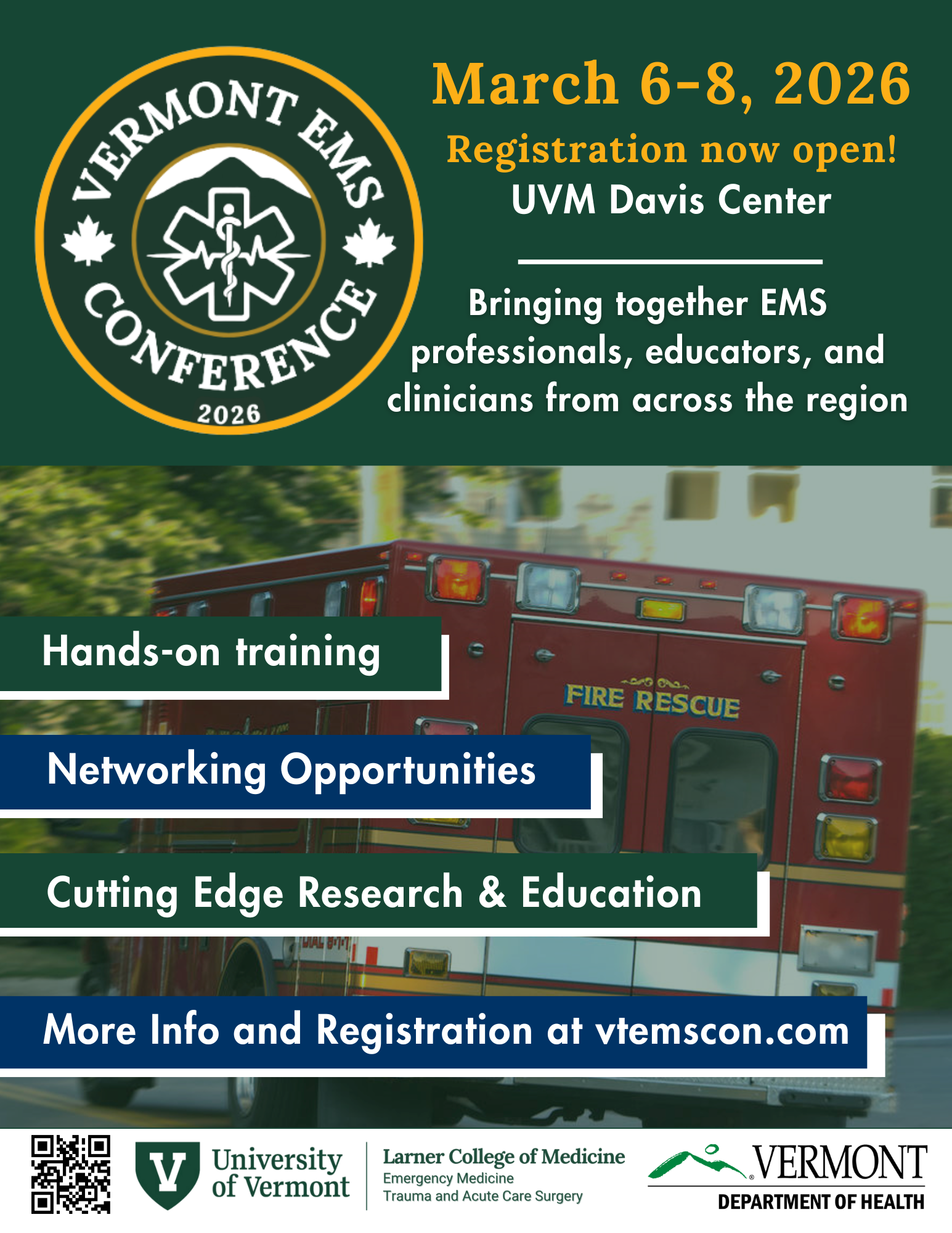 A poster of the information for the EMS Conference in March 2026.