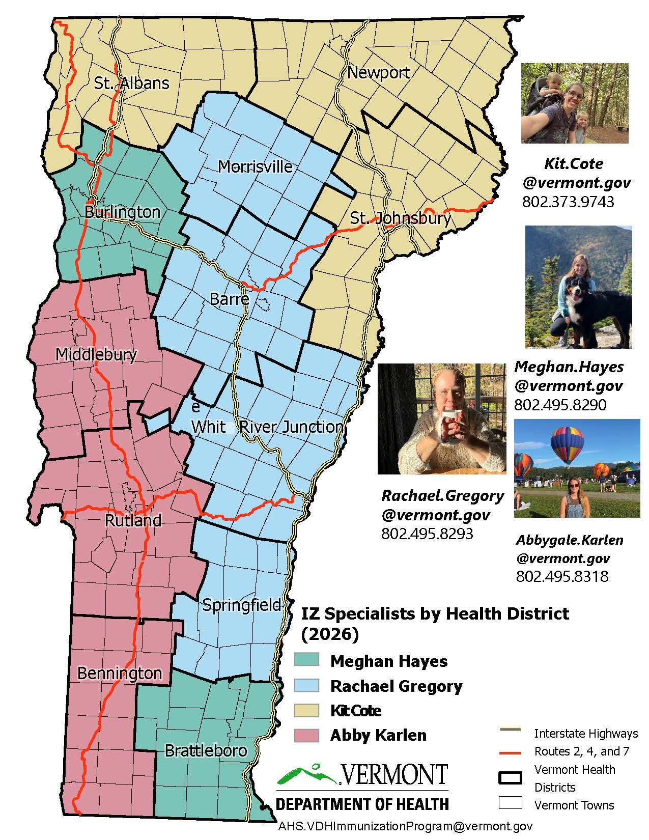 IZ Specialists by Health District