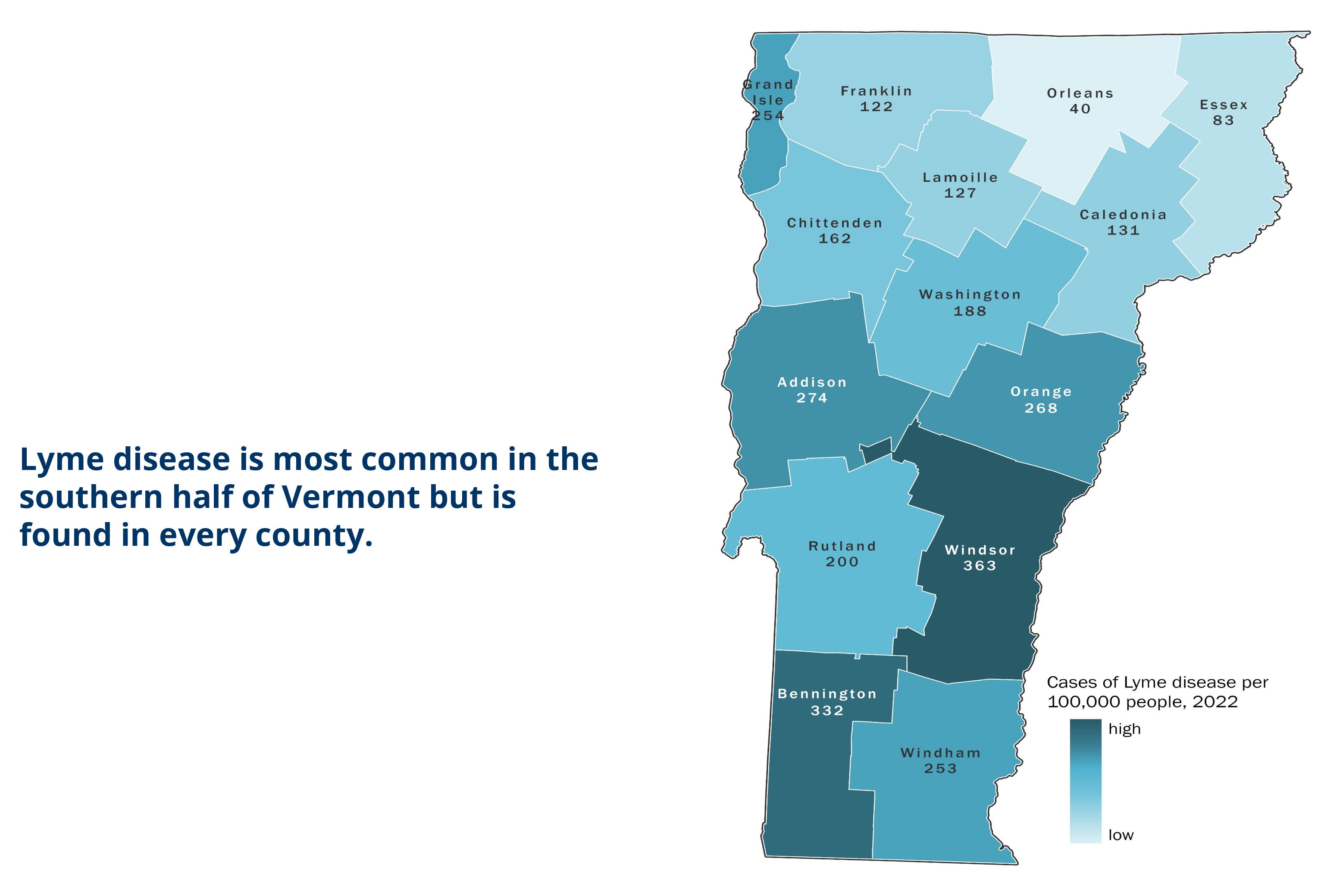 Lyme disease cases map