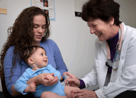Infant receiving vaccine Infant receiving vaccine