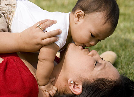 woman and baby