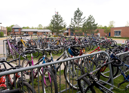 Bikes in rack