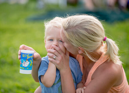 woman holding boy
