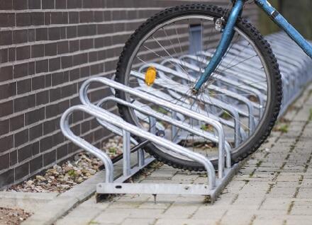 bike rack with bike wheel