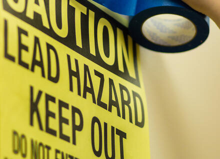 Caution Lead Hazards sign