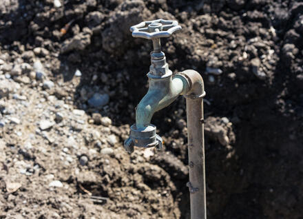 water tap in dry soil