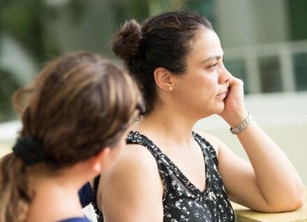 woman looking thoughtful