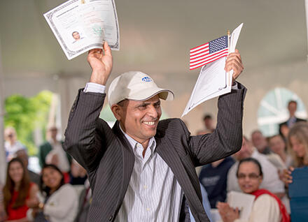 Vermonter at new American citizenship ceremony Vermonter at new American citizenship ceremony