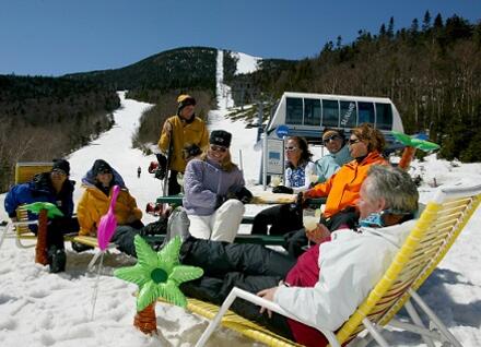 people relaxing in snow