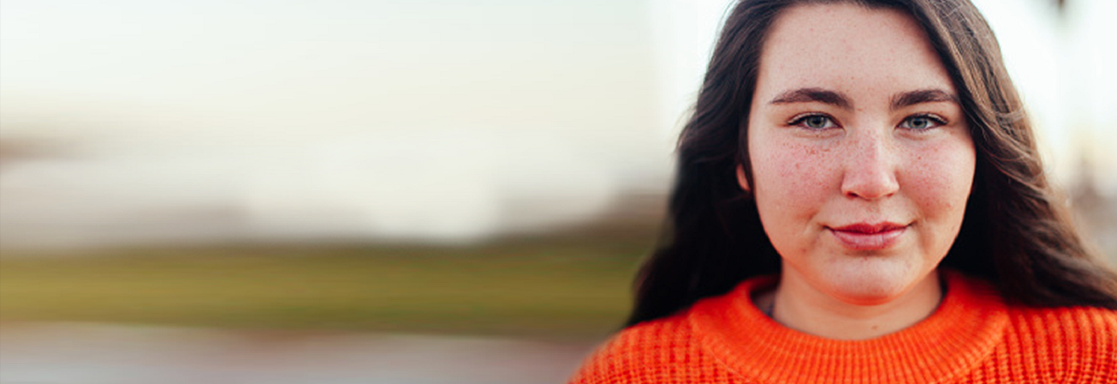 Young woman looking into the camera. 