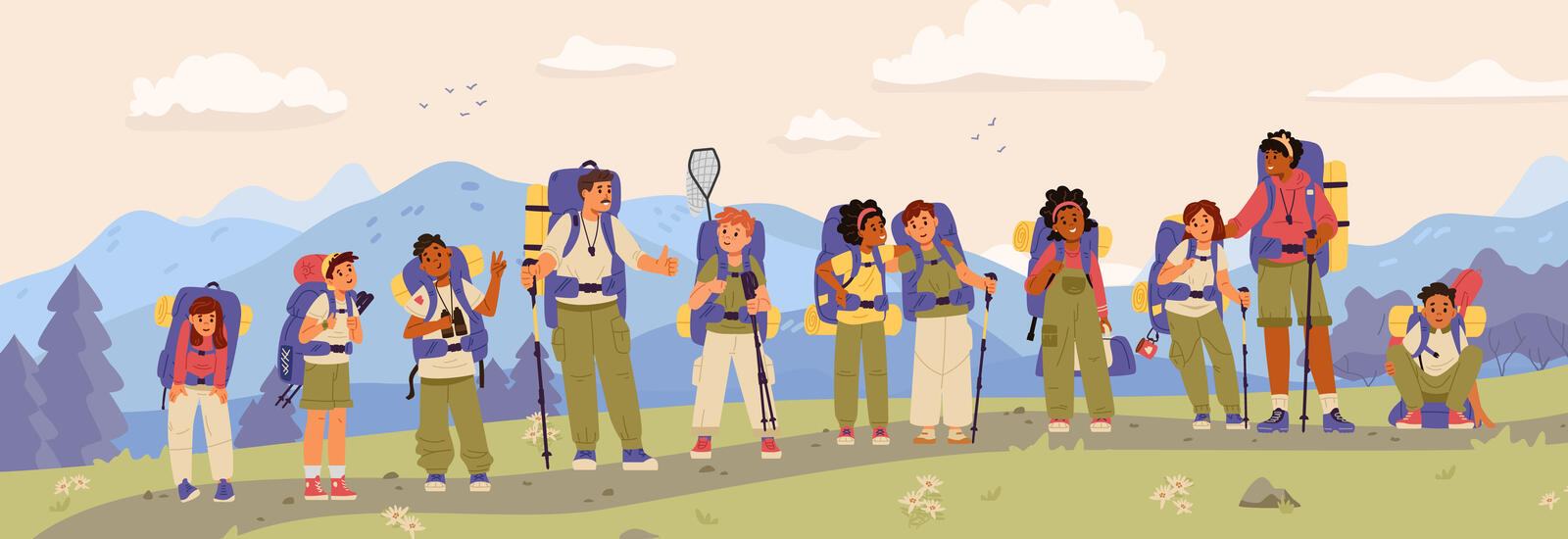 Kids ready for camping.