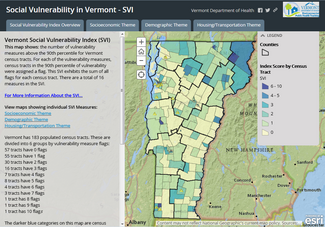 screenshot of Vermont Social Vulnerbaility Index