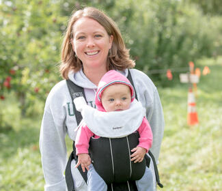 Mom with baby in a carrier