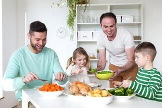 Family eating meal together