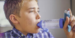 Boy with inhaler