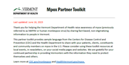 Mpox partner toolkit image of front page